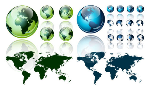 500x298 Crystal World Map Earth Texture Vector Material