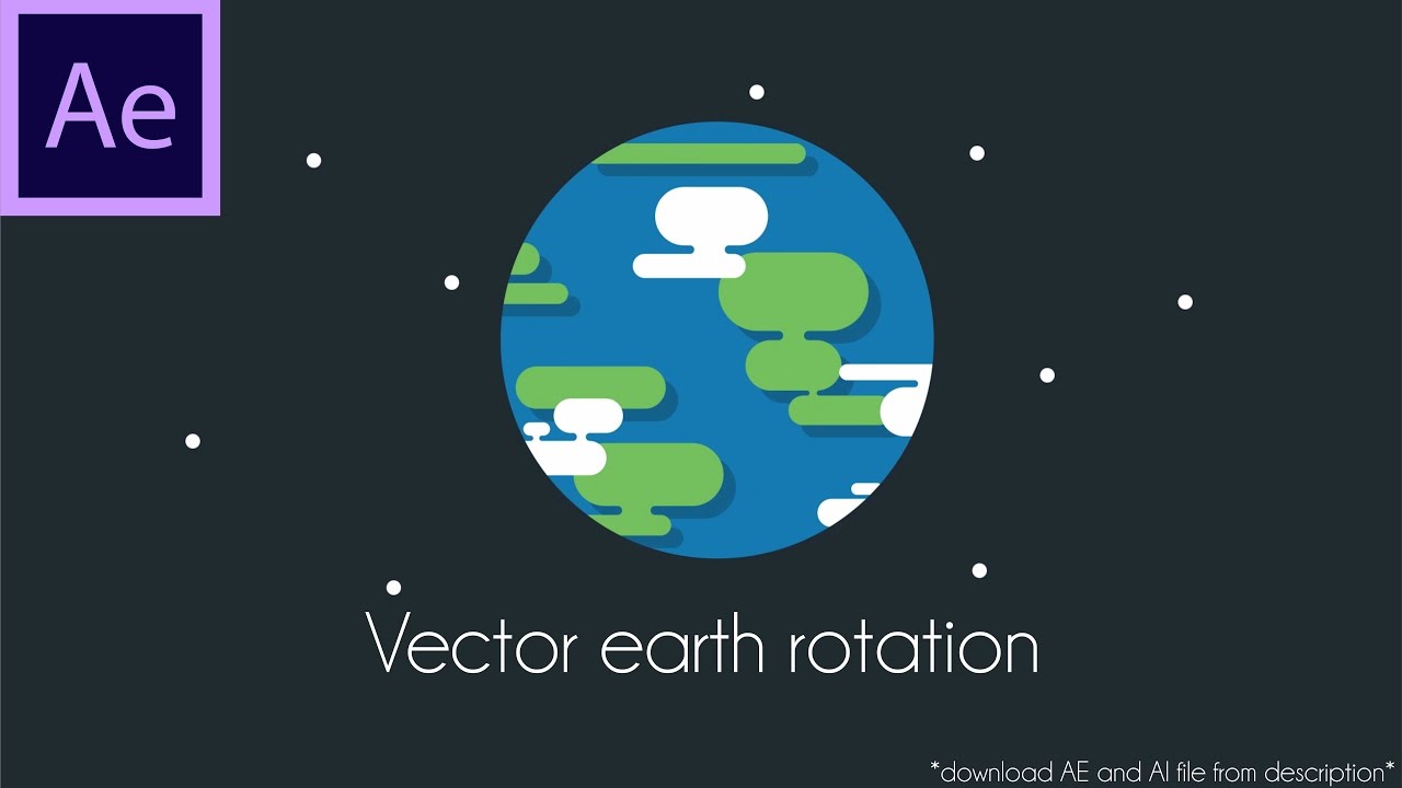 1280x720 Vector Earth Rotation Tutorial After Effect