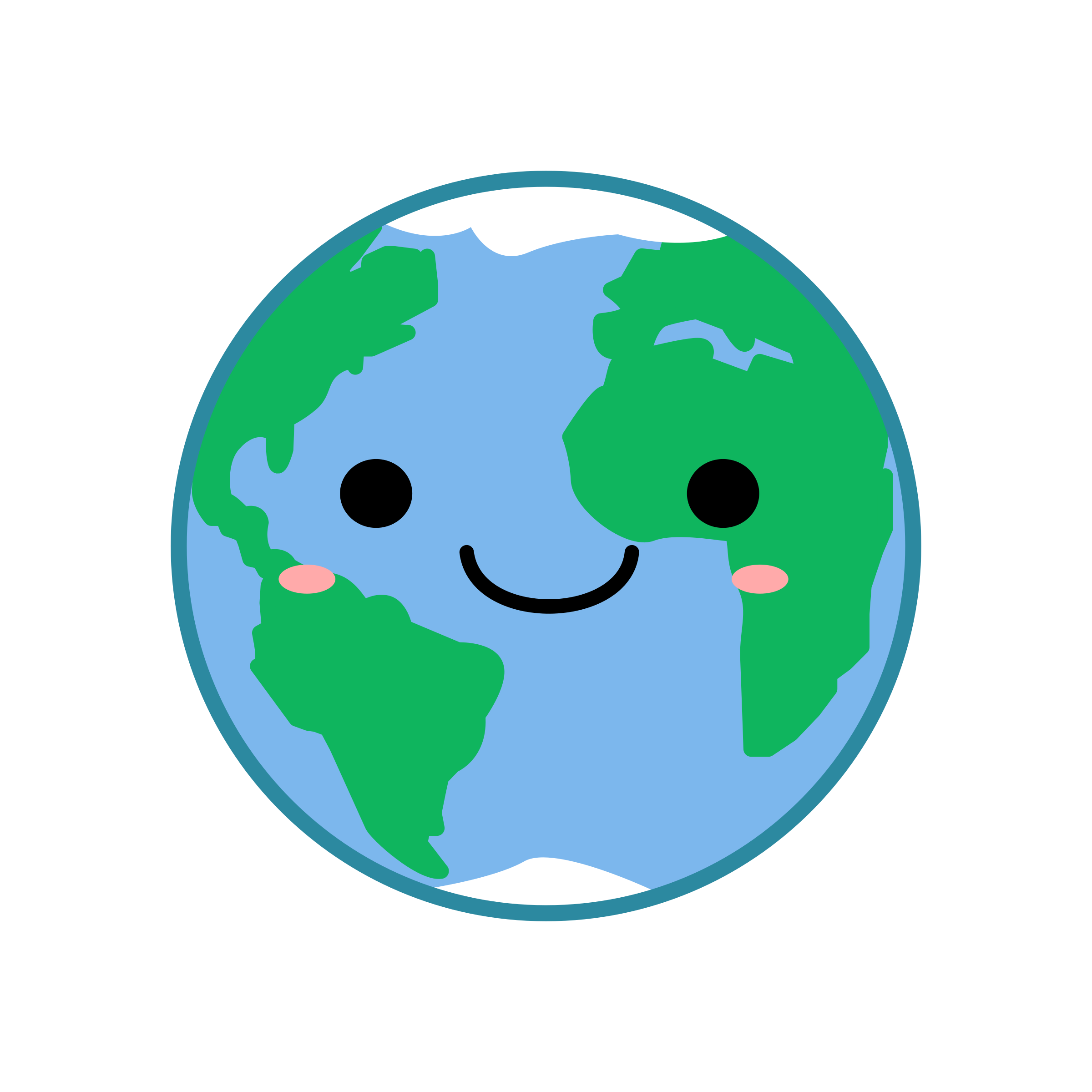 2400x2400 Kawaii Earth Vector Clipart