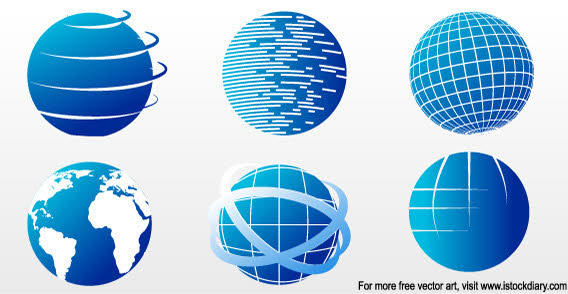Globe Icons Vector Set 568x294 Globe Icons Vector Set