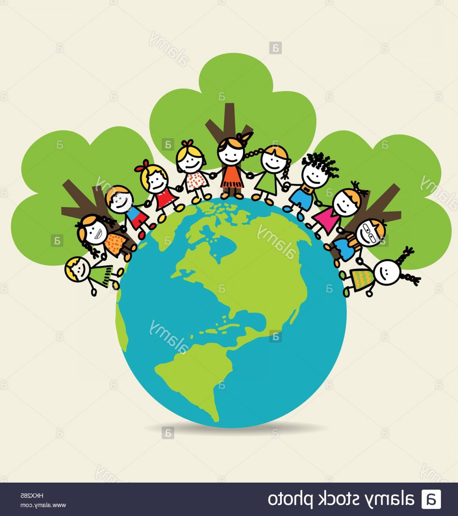 Stock Photo Cute Children On Green Eco Earth Vector Illustration 1482x1668 Stock Photo Cute Children On Green Eco Earth Vector Illustration