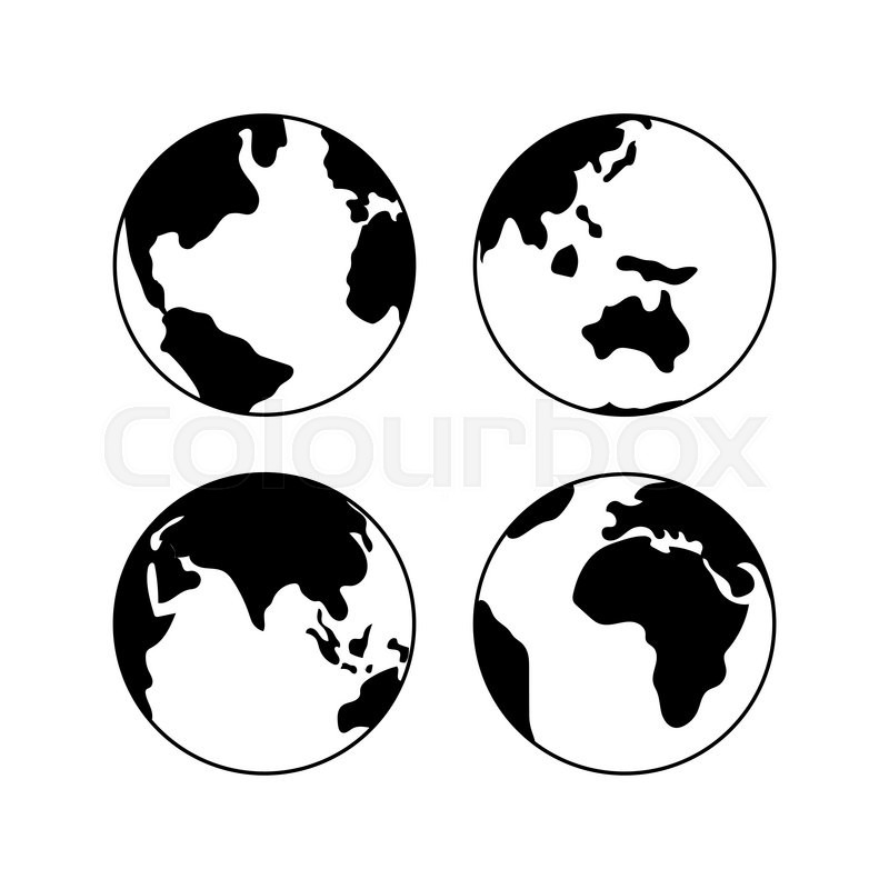 800x800 Globe Earth Vector Black Icons Set, Stock Vector Colourbox