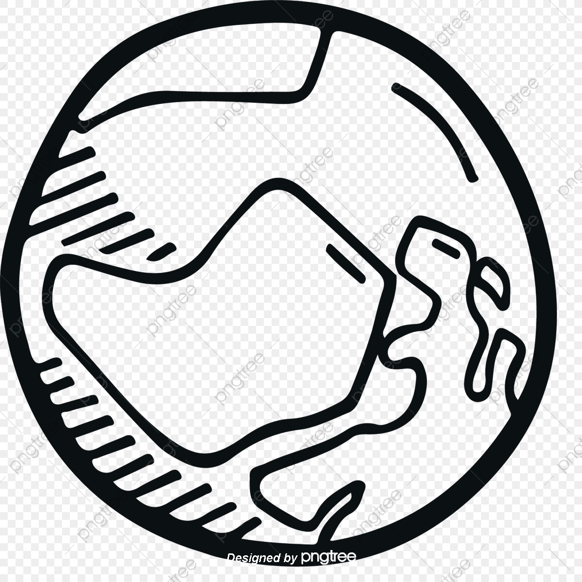 1200x1200 Vector Hand Drawn Black And White Earth, Vector Earth, Hand