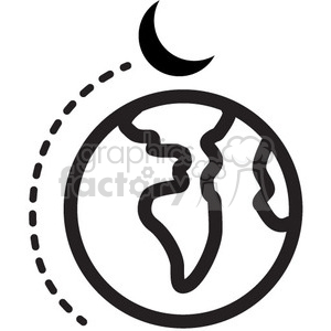 300x300 Moon Orbiting Earth Vector Icon Clipart Royalty Free Gif