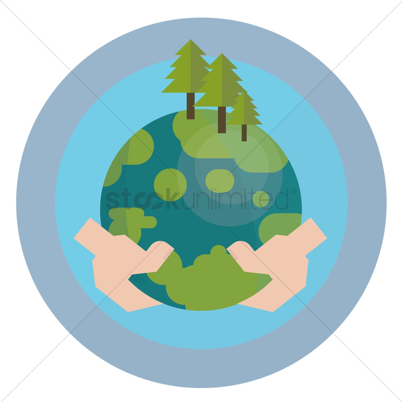 1300x1300 Free Hands Holding Earth Vector Image