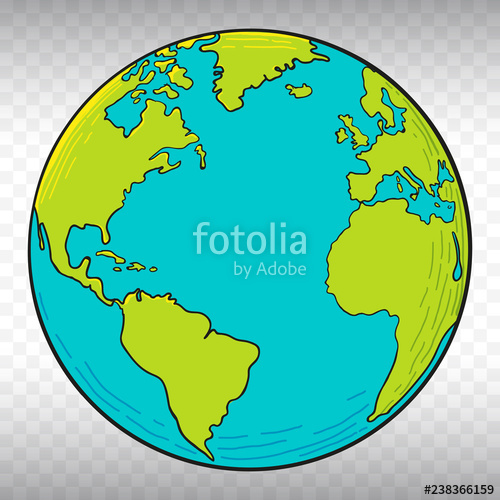 500x500 Hand Drawn Planet Earth Vector Illustration With Transparent