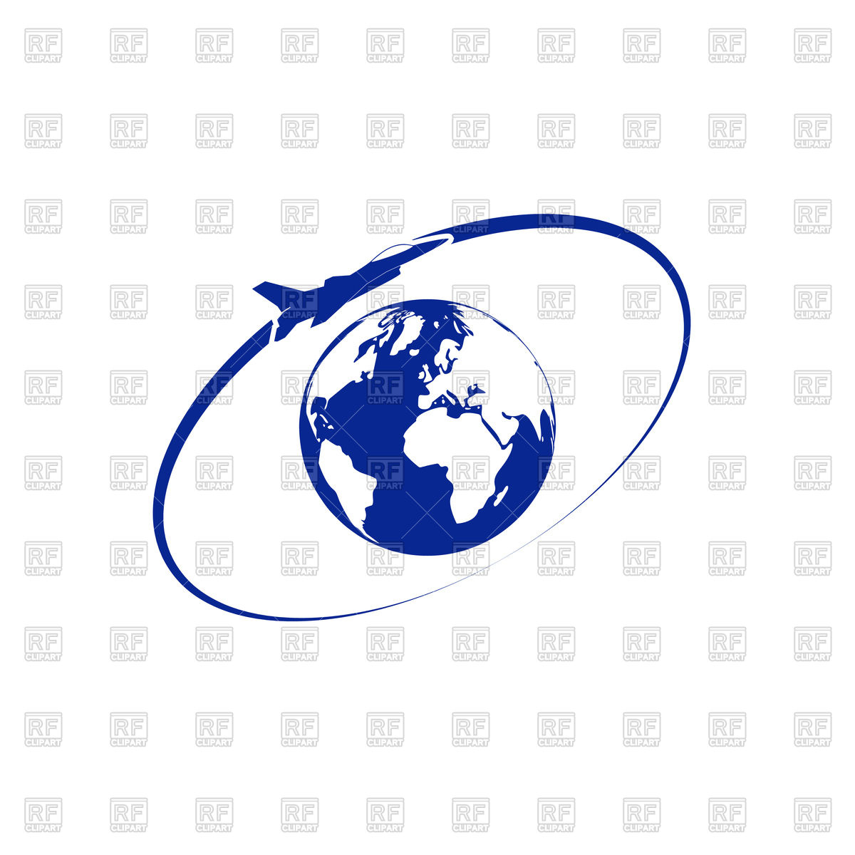 1200x1200 Airplane Fly Around The Planet Earth Vector Image Of Travel