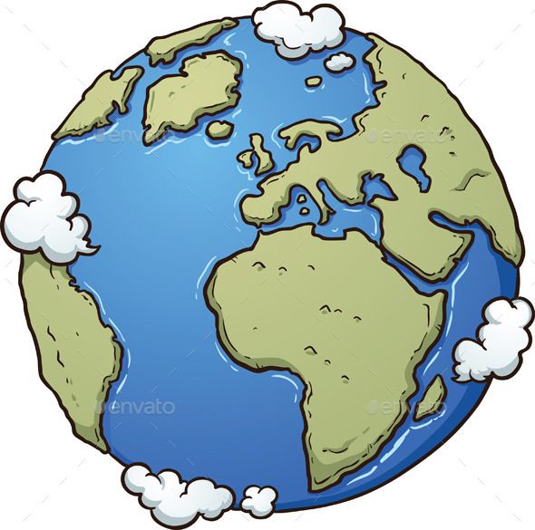 590x585 Cartoon Earth Vector Clip Art Illustration With Simple Gradients