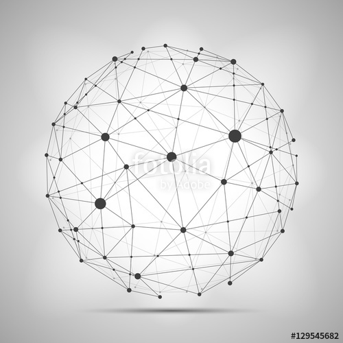 500x500 Vector Wireframe Connecting Earth Sphere Globe Connection Concept