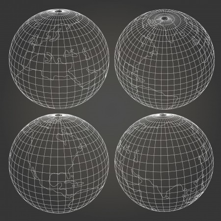 450x450 Wireframe And Earth Model Royalty Free Vector Graphics