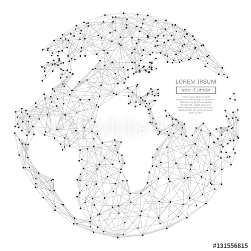 500x500 Abstract Polygonal Space Low Poly Planet Earth With Connecting