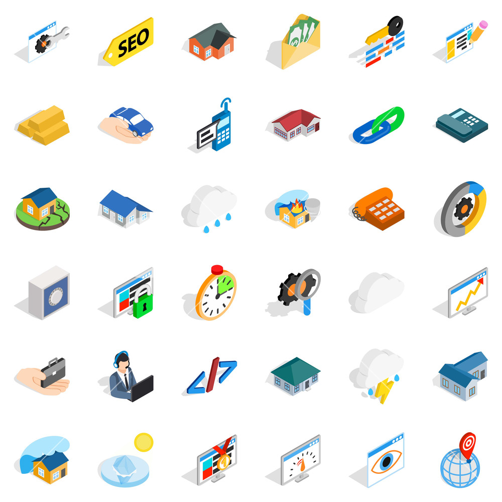 1000x1000 Earthquake Icons Set Isometric Style Of Earthquake Vector