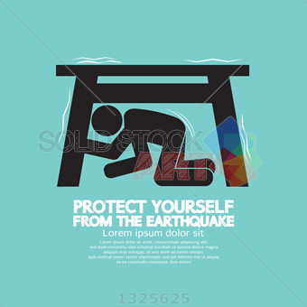 340x340 Stock Illustration Of Protect Yourself From The Earthquake Vector