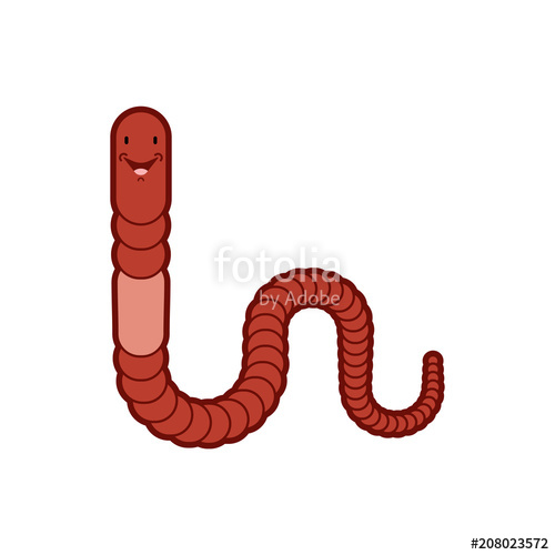 500x500 Earthworm Isolated Worm On White Background Vector Illustration