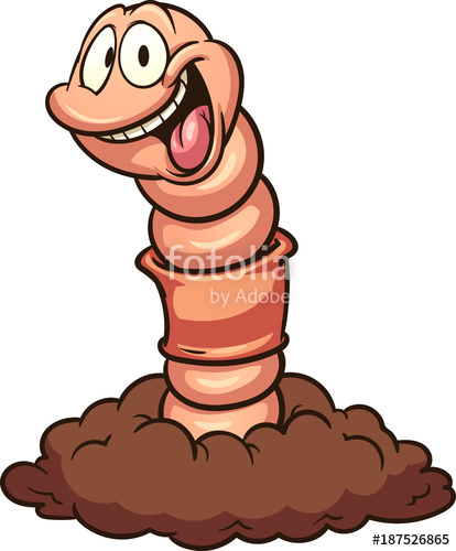 414x500 Cartoon Earth Worm Coming Out Of The Ground Vector Clip Art