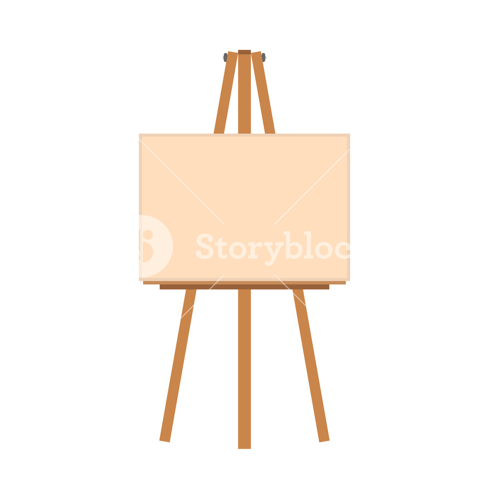 1000x1000 Easel Art Illustration Vector Flat Icon Artist Canvas Blank Frame