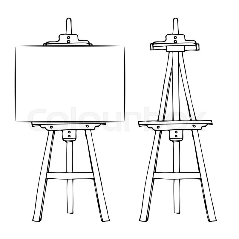 800x800 Wooden Painting Easel With Blank Stock Vector Colourbox