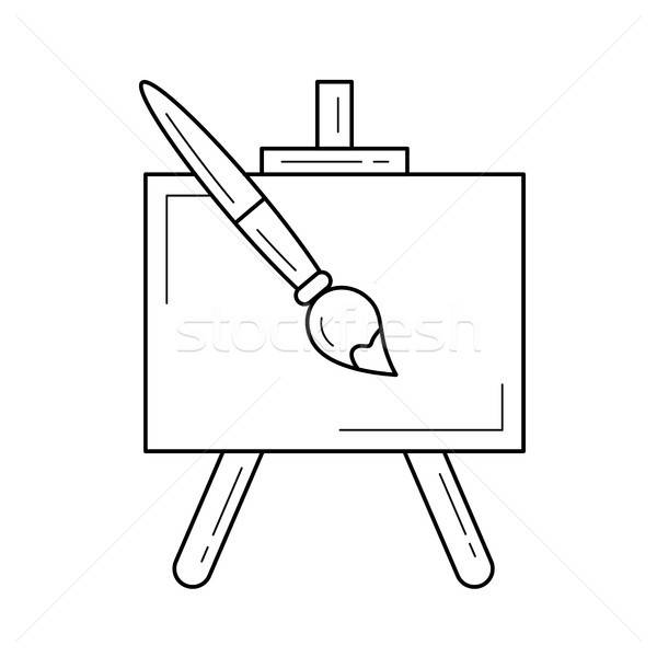 Easel Vector Line Icon Vector Illustration Andrei Krauchuk 600x600 Easel Vector Line Icon Vector Illustration Andrei Krauchuk
