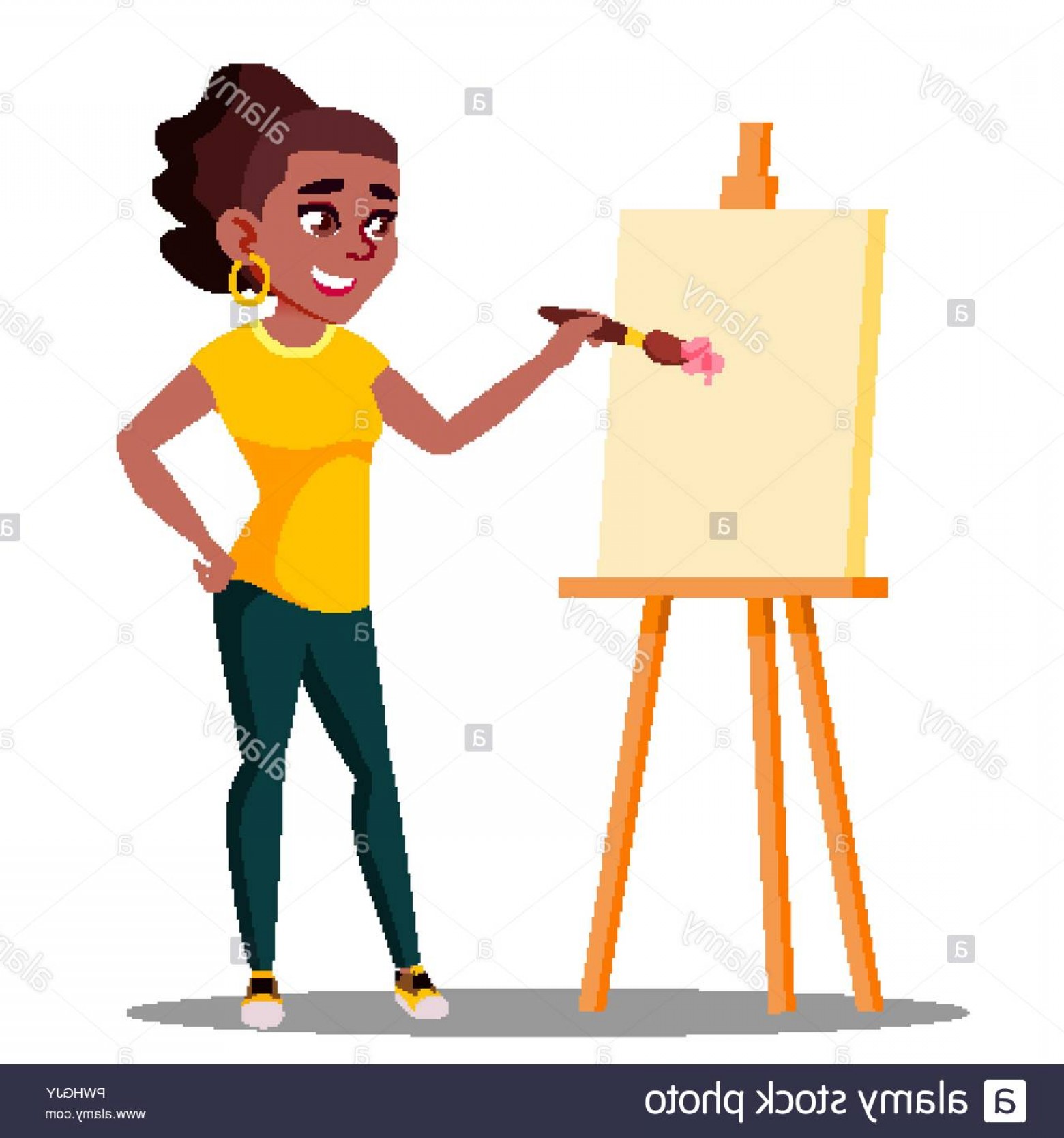 Student Art College Drawing On The Easel Vector Isolated 1560x1668 Student Art College Drawing On The Easel Vector Isolated