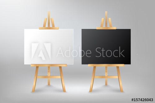 Black And White Mock Up Empty Blank Canvas On Wooden Easel, Vector 500x334 Black And White Mock Up Empty Blank Canvas On Wooden Easel, Vector