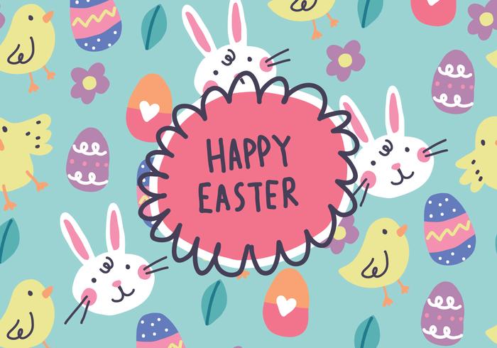 700x490 Hand Drawn Happy Easter Background Vector