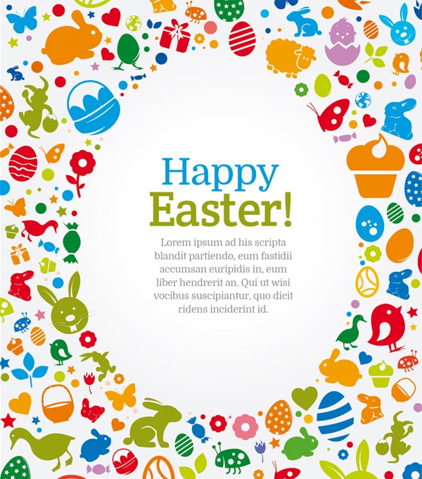 600x680 Happy Easter Elements Vector Background Illustrator
