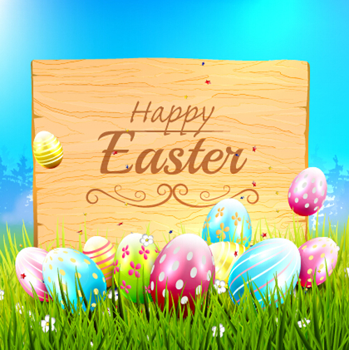 500x501 Wood Billboard With Easter Background Vector Free Download