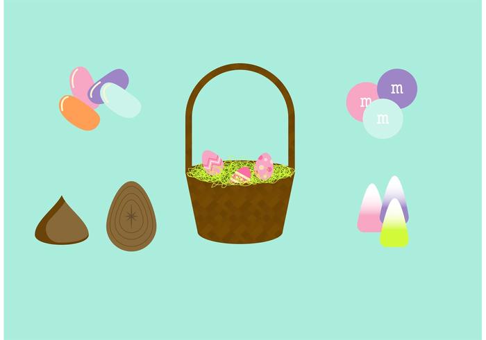 Easter Basket Vector Set 700x490 Easter Basket Vector Set