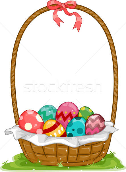 Easter Basket Vector Illustration Lenm 443x600 Easter Basket Vector Illustration Lenm