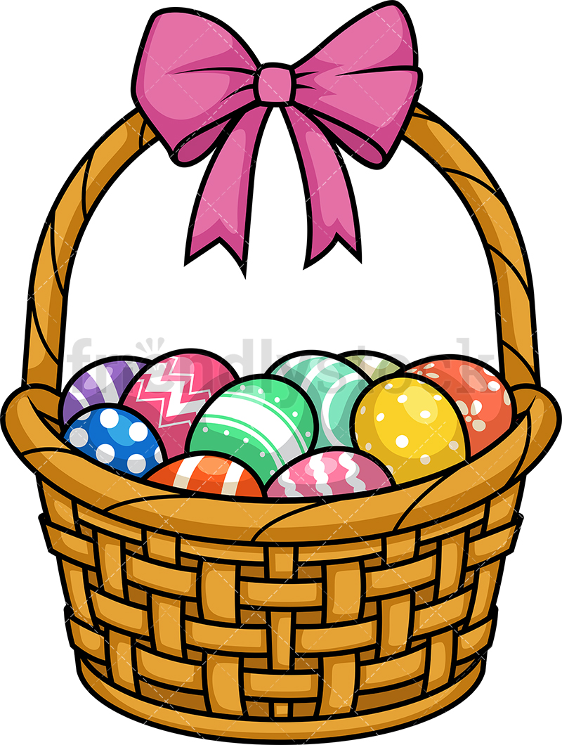 Easter Eggs Basket Cartoon Clipart Vector 800x1060 Easter Eggs Basket Cartoon Clipart Vector