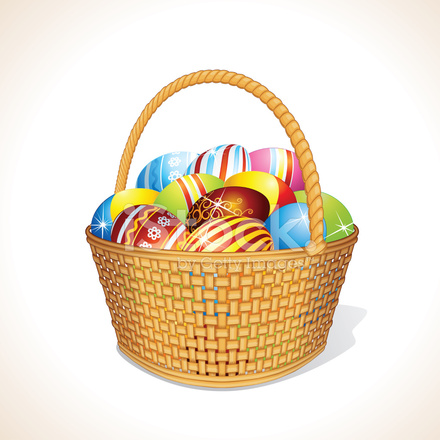 Eggs In Easter Basket Vector Stock Vector 440x440 Eggs In Easter Basket Vector Stock Vector