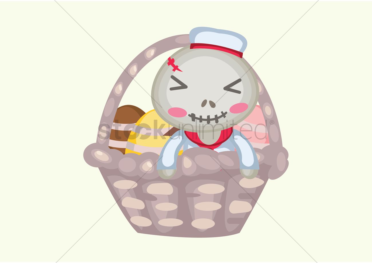 Voodoo Sailor Doll In An Easter Basket Vector Image 1300x919 Voodoo Sailor Doll In An Easter Basket Vector Image