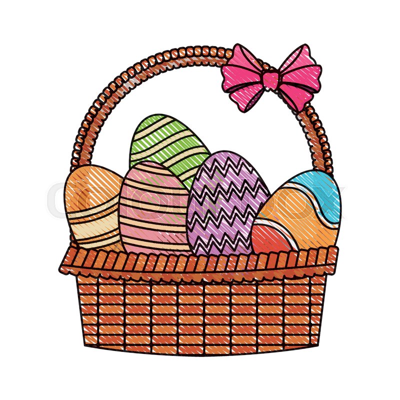 Drawing Easter Basket With Egg Stock Vector Colourbox 800x800 Drawing Easter Basket With Egg Stock Vector Colourbox