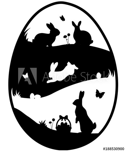 Easter Bunny Silhouette Vector at Vectorified.com | Collection of