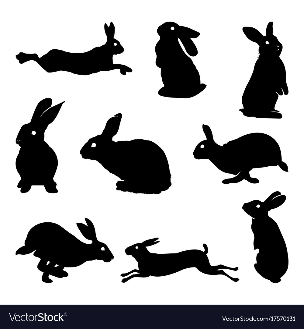 Easter Bunny Silhouette Vector at Vectorified.com ...