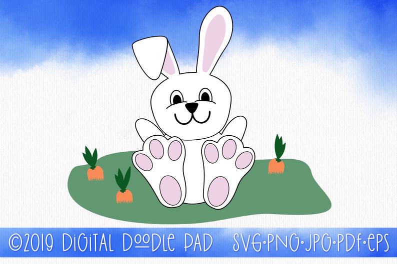 794x529 Easter Bunny Rabbit Vector Clip Art For Crafting Etsy