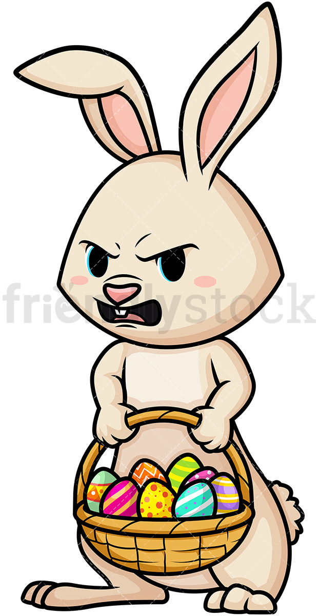 620x1200 Angry Easter Bunny Cartoon Clipart Vector