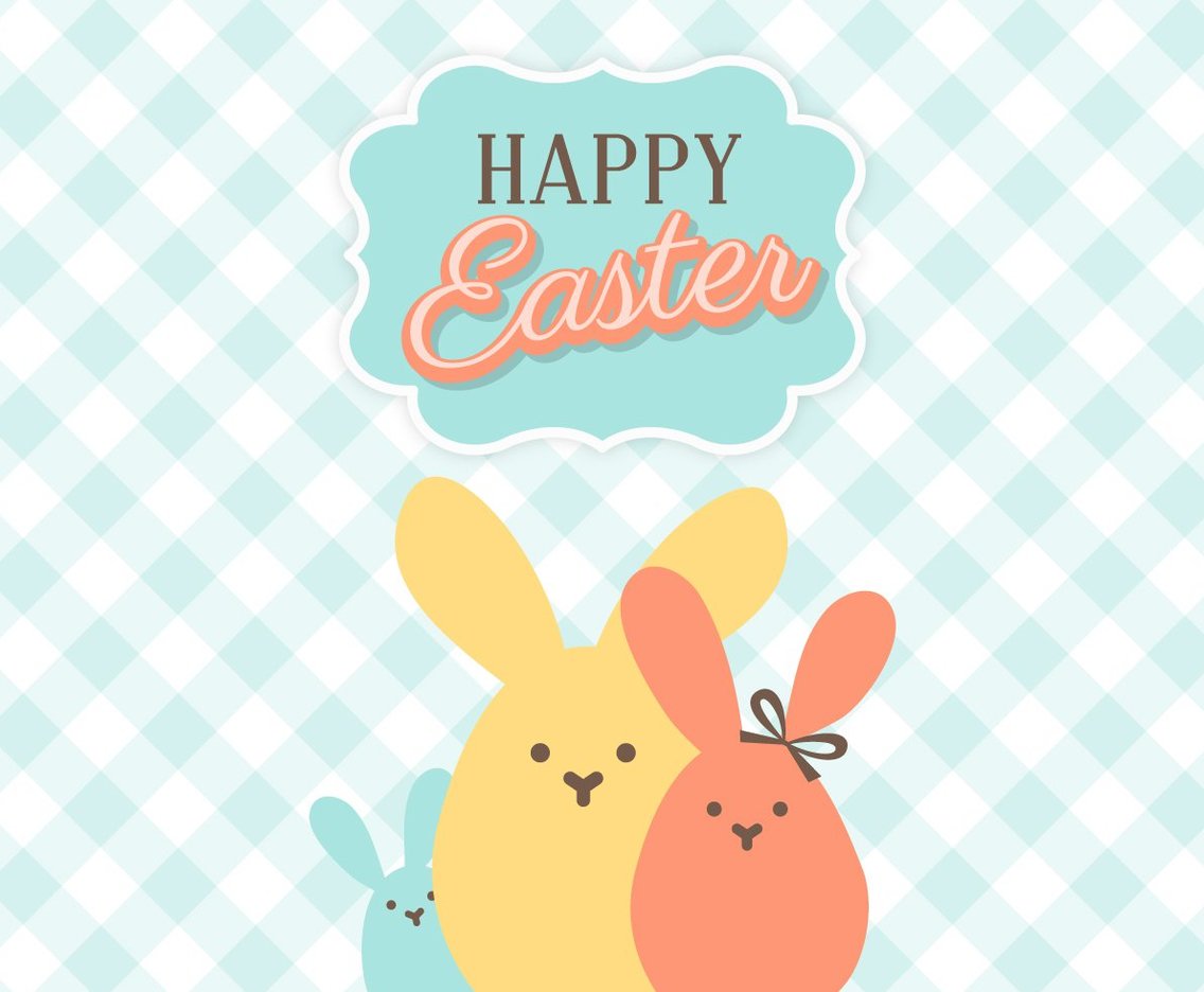 1136x936 Happy Easter Bunnies Vector Art Graphics