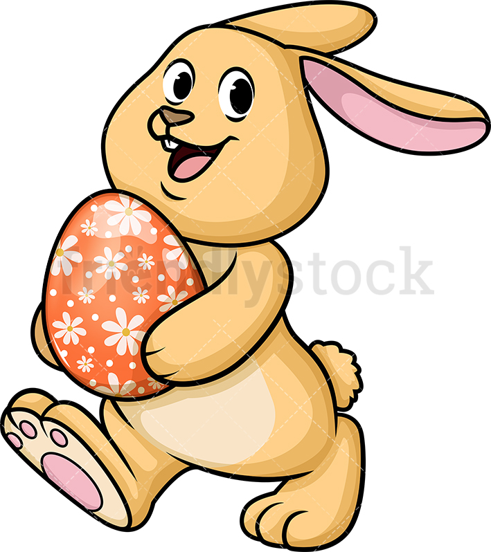 709x798 Happy Easter Bunny Cartoon Vector Clipart