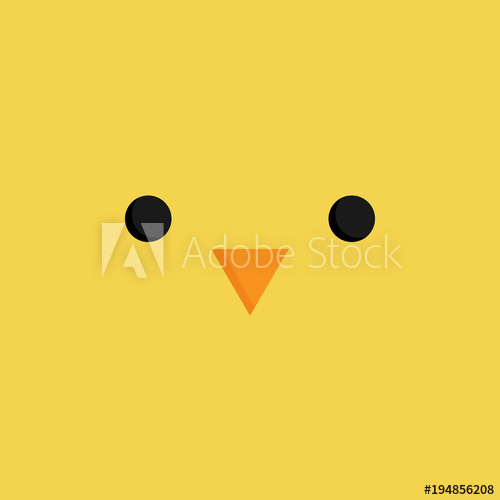 Cute Little Chick Vector Graphic Illustration Simple Square 500x500 Cute Little Chick Vector Graphic Illustration Simple Square
