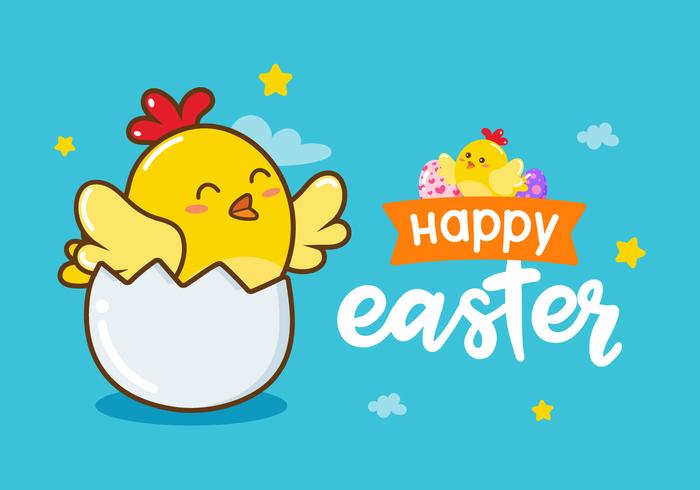 Happy Easter Chick Vector Background Stock Images 700x490 Happy Easter Chick Vector Background Stock Images