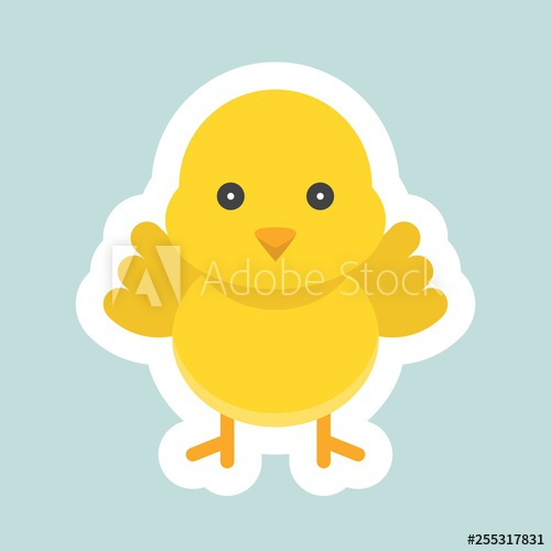 Chick Vector Icon, Easter And Spring Flat Sticker 500x500 Chick Vector Icon, Easter And Spring Flat Sticker