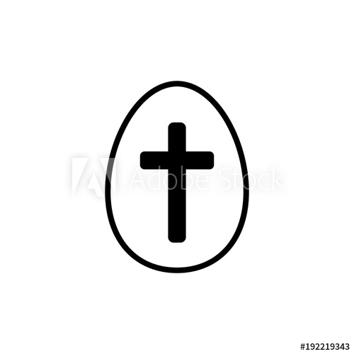 Easter Egg With A Cross Vector Icon Easter Concept Sign, Outline 500x500 Easter Egg With A Cross Vector Icon Easter Concept Sign, Outline