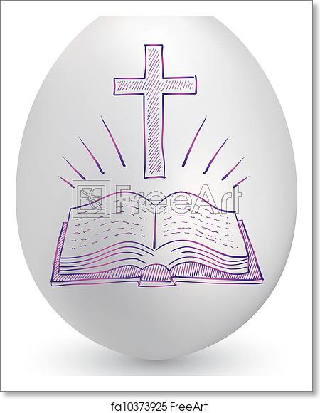 Free Art Print Of Bible And Cross Easter Egg Doodle Style 450x580 Free Art Print Of Bible And Cross Easter Egg Doodle Style