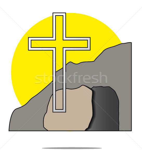 Illustration Of Easter Cross With Grave Vector Illustration Gino 546x600 Illustration Of Easter Cross With Grave Vector Illustration Gino