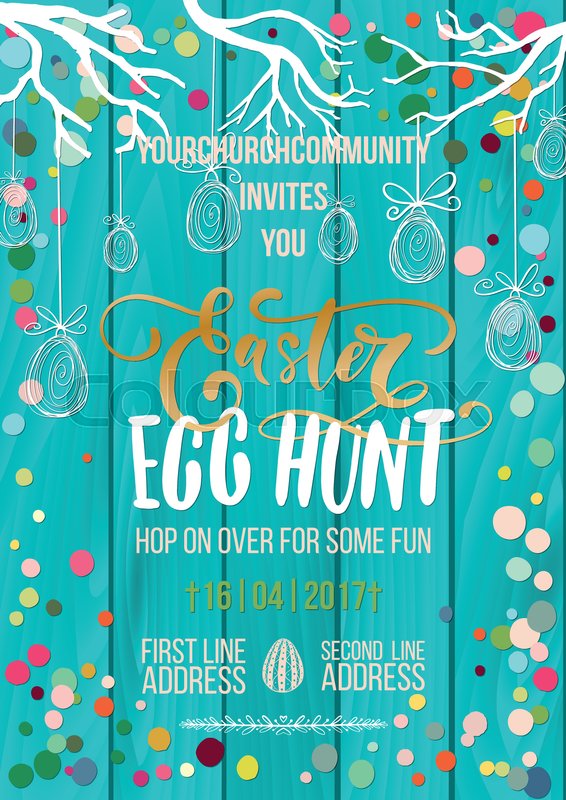 566x800 Easter Egg Hunt Holiday, Vector Easter Stock Vector Colourbox