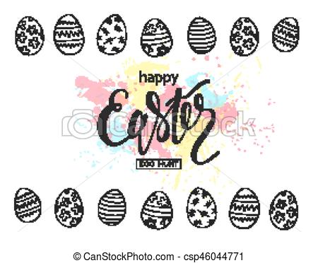 450x372 Happy Easter Egg Hunt Vector Illustration Holiday Banner