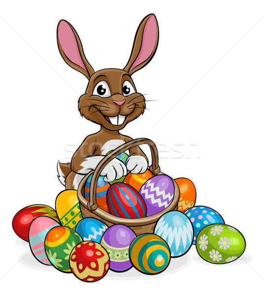 536x600 Easter Bunny Egg Hunt Vector Illustration Christos Georghiou