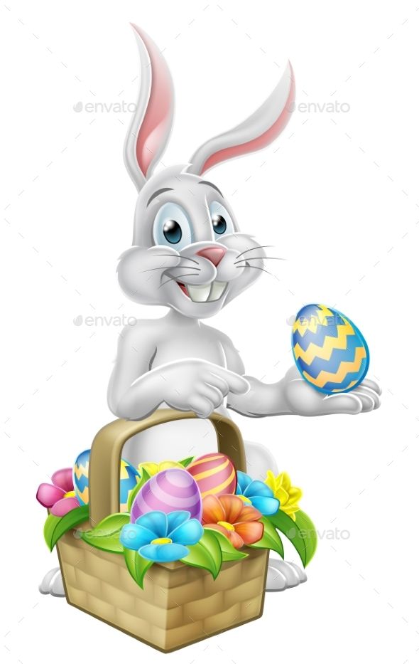 590x933 Easter Bunny Rabbit On Egg Hunt