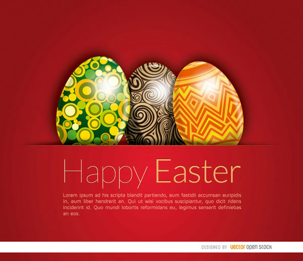 600x518 Easter Eggs Card Template Vector Free Vectors Ui Download